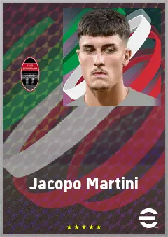 Jacopo Martini eFootball 2026 player card, 65 OVR CMF