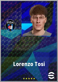 Lorenzo Tosi eFootball 2026 player card, 61 OVR CF