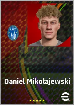 Daniel Mikołajewski eFootball 2026 player card, 65 OVR CF