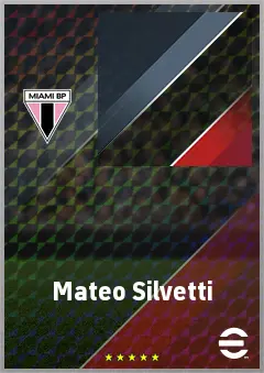 Mateo Silvetti eFootball 2026 player card, 74 OVR LWF