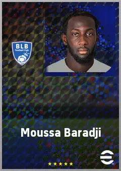 Moussa Baradji eFootball 2026 player card, 63 OVR CMF