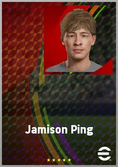 Jamison Ping eFootball 2026 player card, 62 OVR CMF