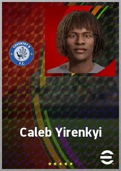 Caleb Yirenkyi eFootball 2026 player card, 71 OVR CMF