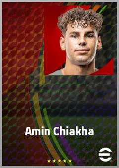Amin Chiakha eFootball 2026 player card, 68 OVR CF
