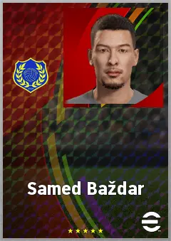 Samed Baždar eFootball 2026 player card, 69 OVR CF