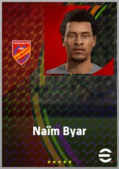 Naïm Byar eFootball 2026 player card, 66 OVR CMF