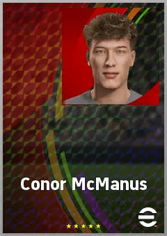 Conor McManus eFootball 2026 player card, 65 OVR LB