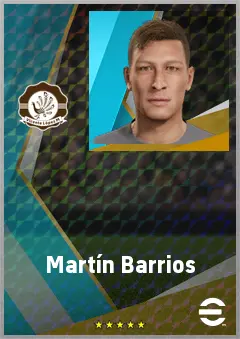 Martín Barrios eFootball 2026 player card, 72 OVR CMF