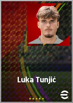 Luka Tunjić eFootball 2026 player card, 65 OVR AMF