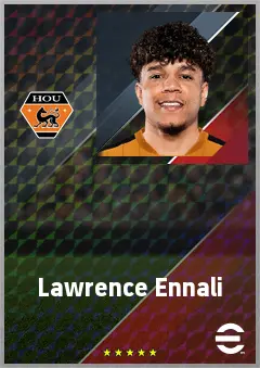 Lawrence Ennali eFootball 2026 player card, 73 OVR LWF