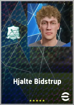 Hjalte Bidstrup eFootball 2026 player card, 63 OVR RB