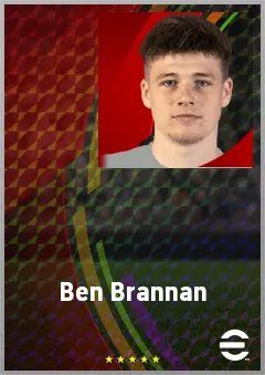 Ben Brannan eFootball 2026 player card, 62 OVR RB