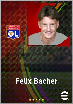 Felix Bacher eFootball 2026 player card, 74 OVR CB