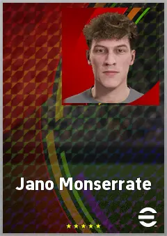 Jano Monserrate eFootball 2026 player card, 67 OVR AMF
