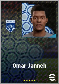 Omar Janneh eFootball 2026 player card, 63 OVR CF