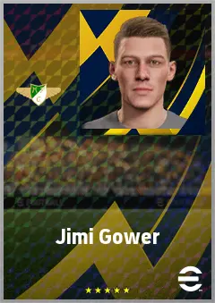 Jimi Gower eFootball 2026 player card, 67 OVR CMF
