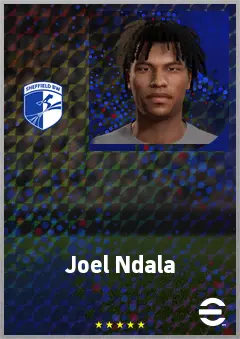 Joel Ndala eFootball 2026 player card, 71 OVR LWF