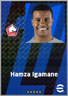 Hamza Igamane eFootball 2026 player card, 74 OVR CF