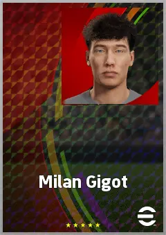 Milan Gigot eFootball 2026 player card, 61 OVR CB