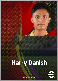 Harry Danish eFootball 2026 player card, 61 OVR RWF
