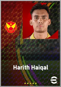Harith Haiqal eFootball 2026 player card, 69 OVR CB