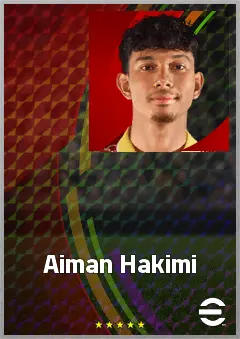 Aiman Hakimi eFootball 2026 player card, 61 OVR CB