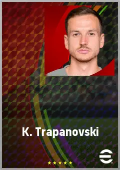 K. Trapanovski eFootball 2026 player card, 69 OVR LWF