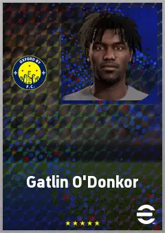 Gatlin O'Donkor eFootball 2026 player card, 65 OVR CF