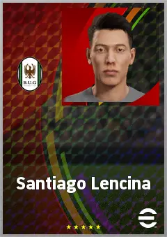 Santiago Lencina eFootball 2026 player card, 72 OVR RWF