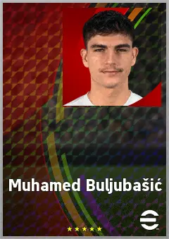 Muhamed Buljubašić eFootball 2026 player card, 67 OVR CMF
