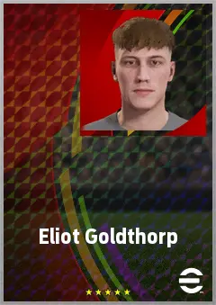 Eliot Goldthorp eFootball 2026 player card, 67 OVR RMF