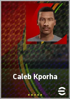 Caleb Kporha eFootball 2026 player card, 66 OVR RB