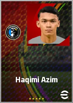 Haqimi Azim eFootball 2026 player card, 65 OVR RWF
