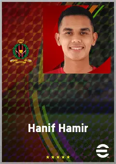 Hanif Hamir eFootball 2026 player card, 63 OVR CB