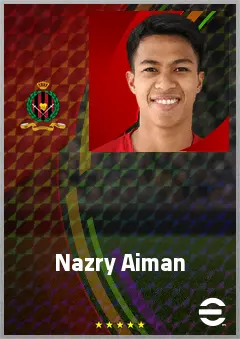 Nazry Aiman eFootball 2026 player card, 61 OVR RB