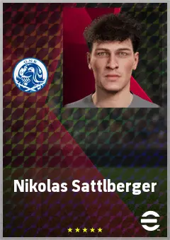 Nikolas Sattlberger eFootball 2026 player card, 66 OVR DMF
