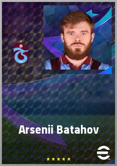 Arsenii Batahov eFootball 2026 player card, 74 OVR CB