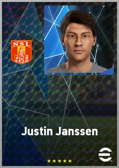 Justin Janssen eFootball 2026 player card, 69 OVR CMF
