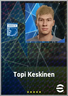 Topi Keskinen eFootball 2026 player card, 69 OVR LWF