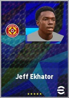 Jeff Ekhator eFootball 2026 player card, 68 OVR CF