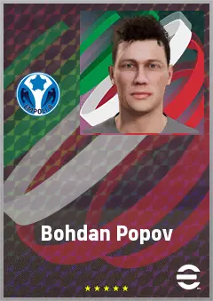 Bohdan Popov eFootball 2026 player card, 65 OVR CF