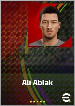 Ali Ablak eFootball 2026 player card, 62 OVR RWF