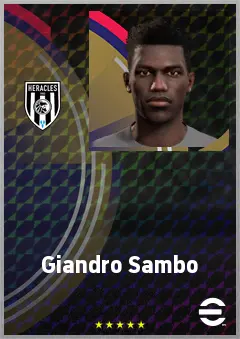 Giandro Sambo eFootball 2026 player card, 64 OVR LWF