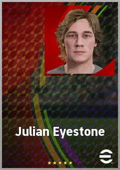 Julian Eyestone eFootball 2026 player card, 64 OVR GK