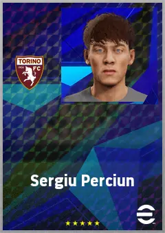 Sergiu Perciun eFootball 2026 player card, 63 OVR CMF