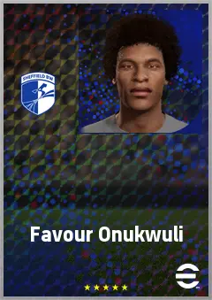 Favour Onukwuli eFootball 2026 player card, 60 OVR LMF