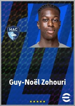 Guy-Noël Zohouri eFootball 2026 player card, 62 OVR CMF
