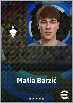 Matia Barzić eFootball 2026 player card, 69 OVR CB