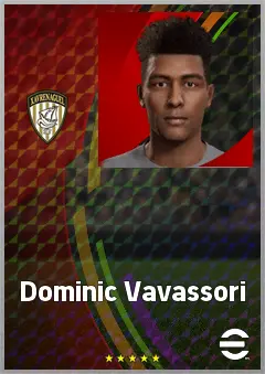 Dominic Vavassori eFootball 2026 player card, 63 OVR CF
