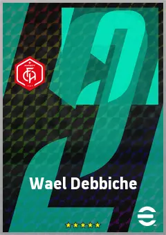 Wael Debbiche eFootball 2026 player card, 61 OVR DMF